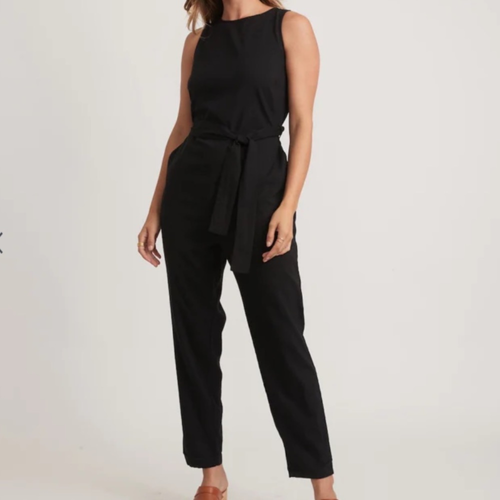 Marine Layer Eloise Belted Jumpsuit - Black